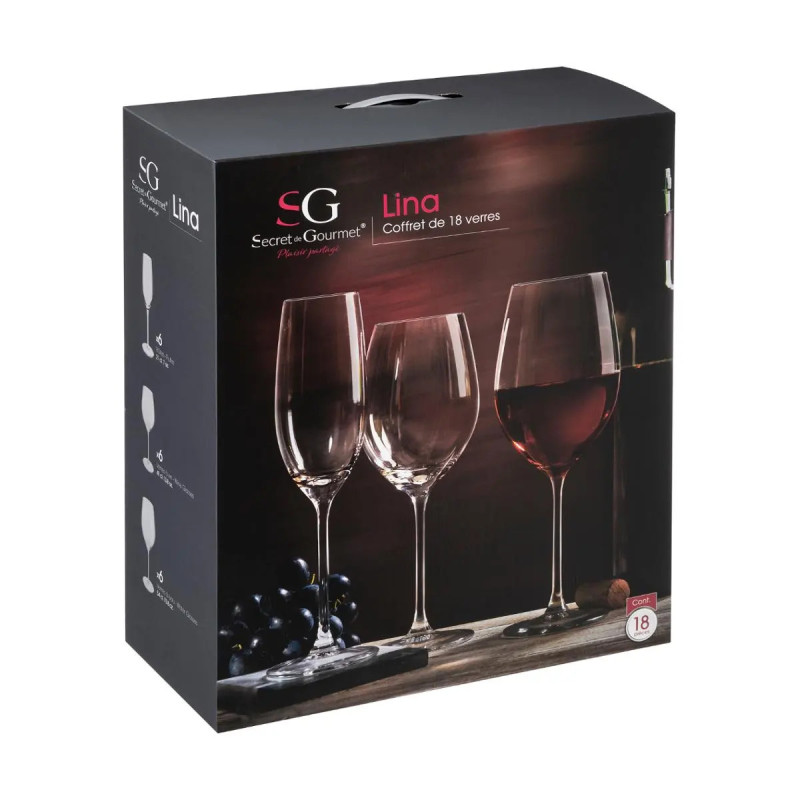 COFFRET VERRES LINA 18PIECES