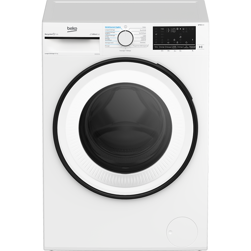 Lave-linge séchant hublot 8kg / 5kg Blanc - BEKO - B3D58545W