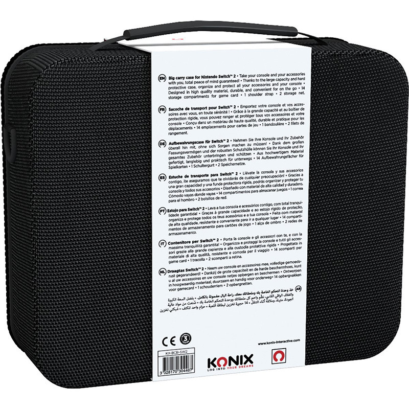 Sacoche de protection et transport Big Carry Case pour Nintendo Switch 2 Noir - KONIX - 61889000093