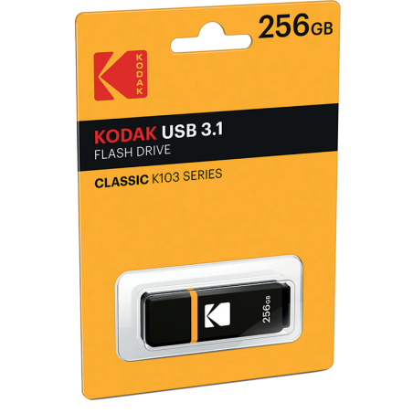 Clé USB 3.2 K103 256Go Noir/Jaune - KODAK - CLE_USB_256G