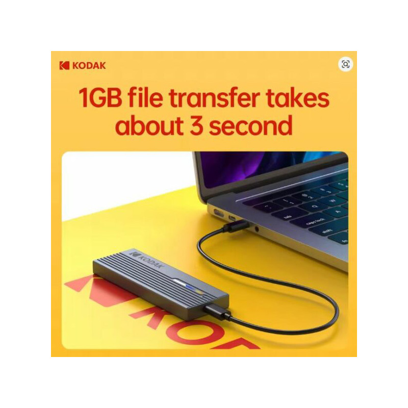 Boitier externe USB-C pour HDD M.2 NVMe noir - KODAK - RACK_EKACE010