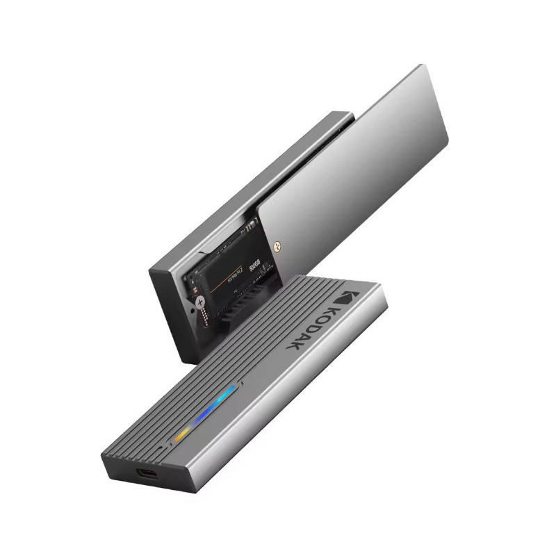 Boitier externe USB-C pour HDD M.2 NVMe noir - KODAK - RACK_EKACE010
