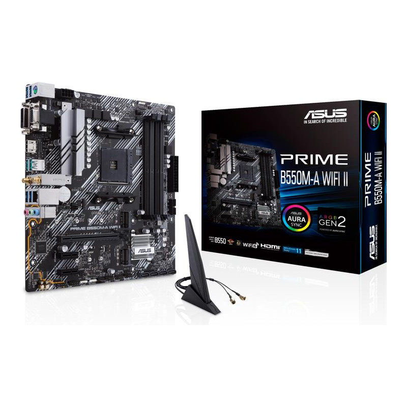 Carte mère WIFI II (sAM4) 4DDR4 PCIE DVI-D/HDMI/VGA mATX - ASUS - CM_ASUS_B550M_A_W