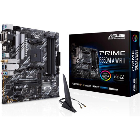 Carte mère WIFI II (sAM4) 4DDR4 PCIE DVI-D/HDMI/VGA mATX - ASUS - CM_ASUS_B550M_A_W