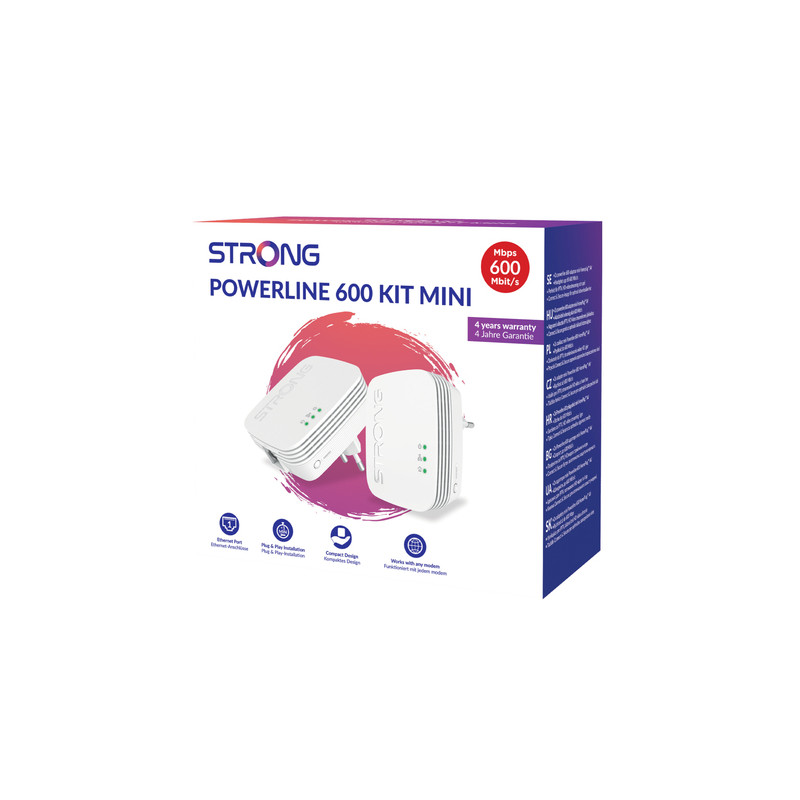 Pack de 2 adaptateurs CPL 600Mbps - STRONG - STRONG_PLWF600MIND