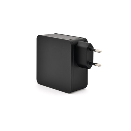 Chargeur secteur vers USB et USB-C 65W +câble 1m80 noir - BLUESTORK - BS_PW_NB_65_C