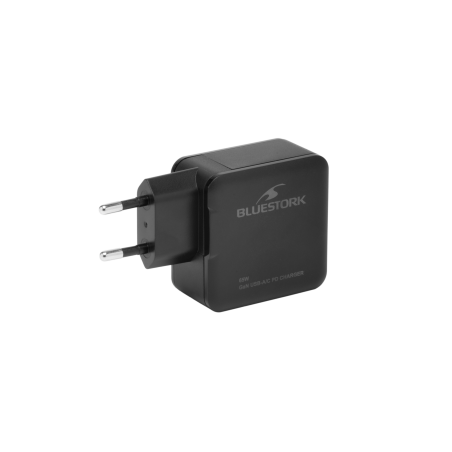 Adaptateur secteur USB et USB-C 65W noir - BLUESTORK - BS_PW_BS_65_GAN_C
