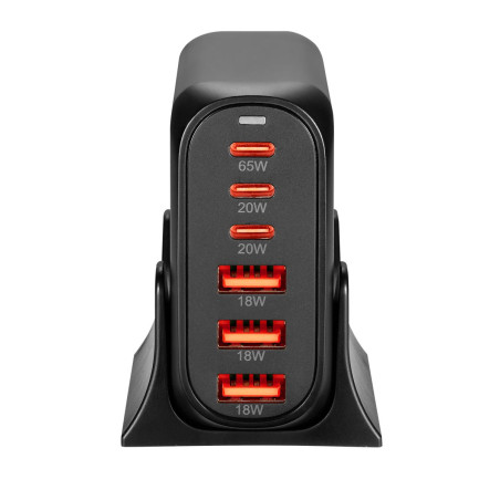 Chargeur 6 ports USB et USB-C 120W - VOLKANO - VOL_VK_8066_BK