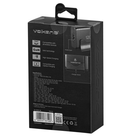 Chargeur 6 ports USB et USB-C 120W - VOLKANO - VOL_VK_8066_BK