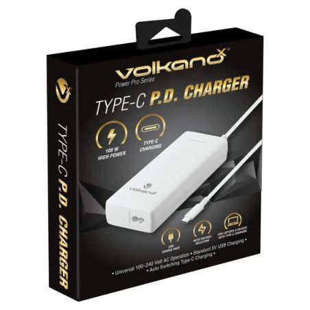 Chargeur universel pour PC USB-C 100W - VOLKANO - VOL_VK_8050_WT