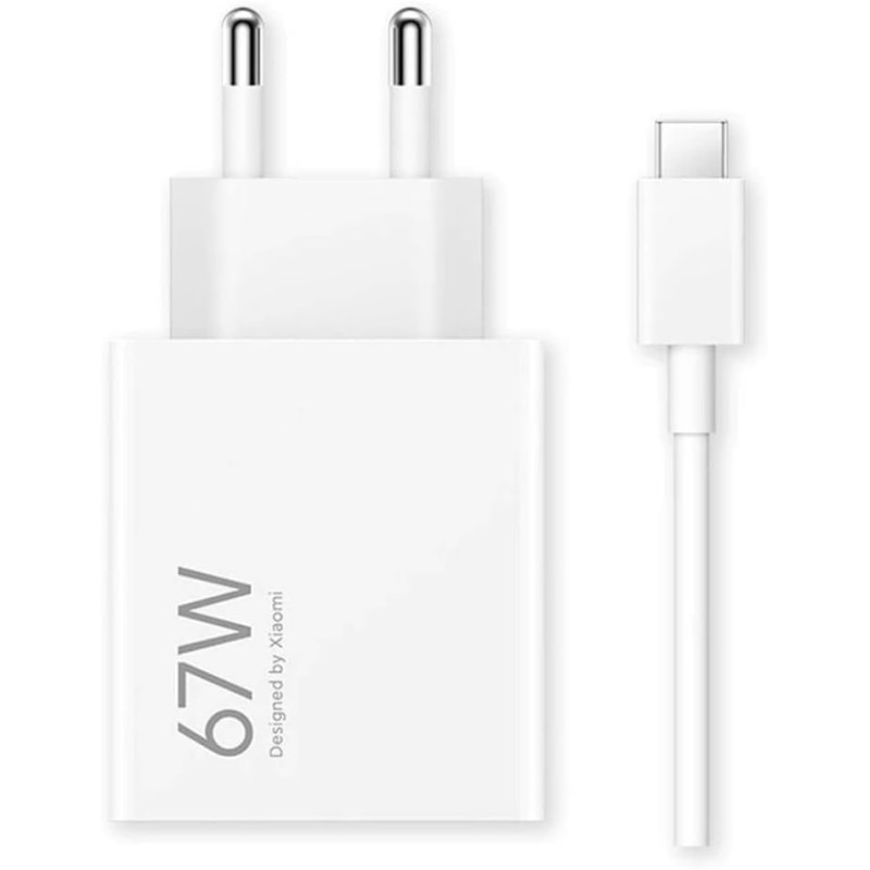 Chargeur secteur mural 67W +câble USB-A vers USB-C HyperCharge blanc - XIAOMI - XI_MICHARGER67WAW
