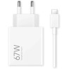 Chargeur secteur mural 67W +câble USB-A vers USB-C HyperCharge blanc - XIAOMI - XI_MICHARGER67WAW