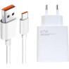 Chargeur secteur mural 67W +câble USB-A vers USB-C HyperCharge blanc - XIAOMI - XI_MICHARGER67WAW