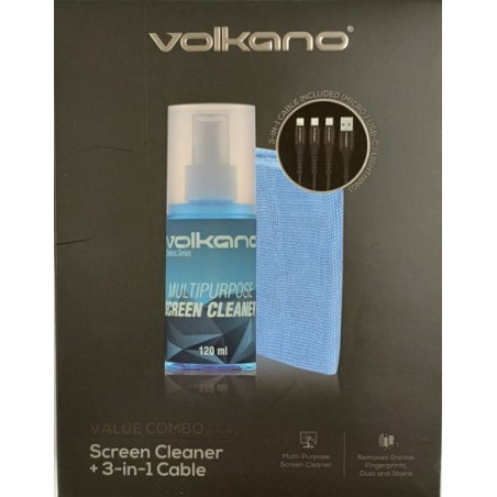 Kit nettoyage écran et câble 3en1 - VOLKANO - VOL_IC_BUN_3
