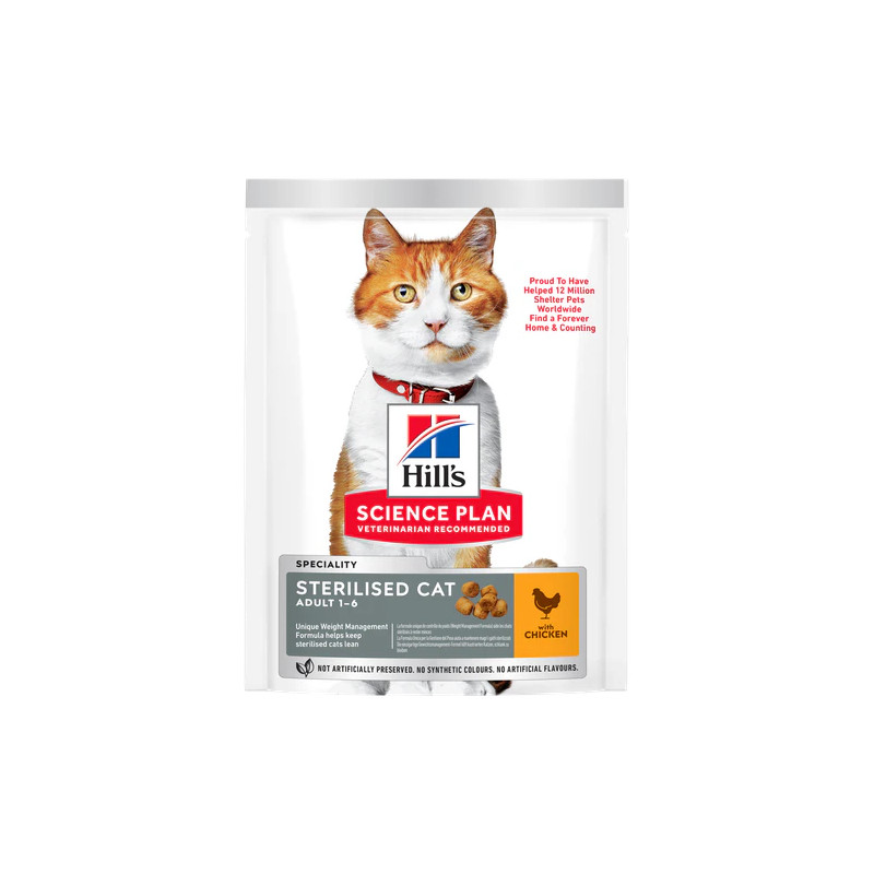 Croquettes Chat Adulte Stérilisé Poulet 3Kg HILL'S SCIENCE PLAN