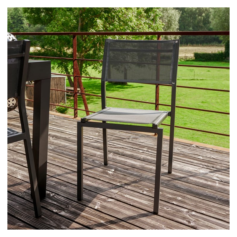 Chaise de jardin en aluminium Lyra Béta gris anthracite - NATERIAL