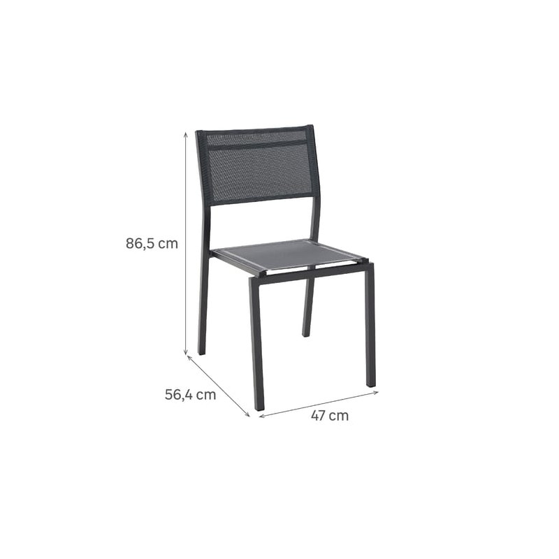 Chaise de jardin en aluminium Lyra Béta gris anthracite - NATERIAL