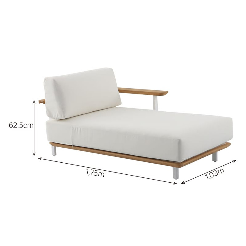 Canapé relax Duna en aluminium et teck - NATERIAL