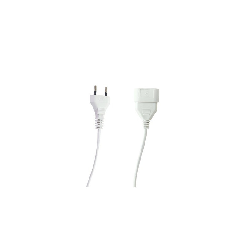 Rallonge menager 6a h03vvf 2 x 0,75 mm 2 metres blanc LEXMAN