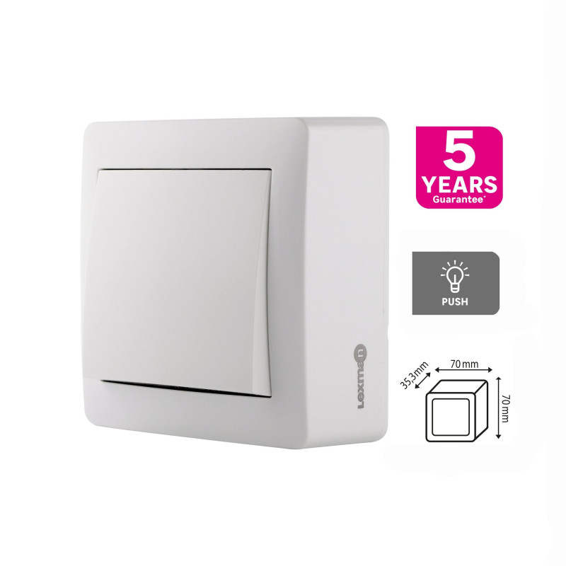 Interrupteur va-et-vient saillie complet, LEXMAN Surface, blanc