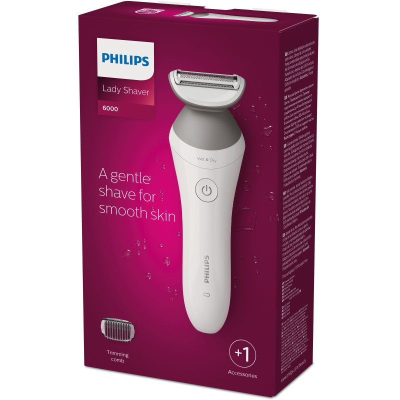 Philips Lady Shaver Series 6000 BRL126/00 Rasoir sans fil, utilisable sur peau sèche ou humide