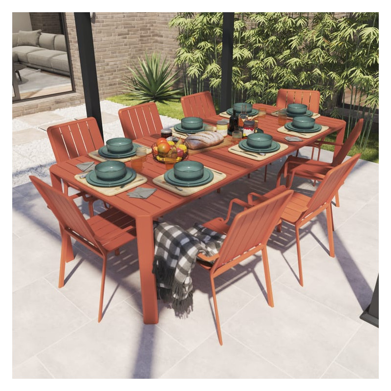 TABLE IDAHO RECT 8 personnes orange/cuivré - NATERIAL
