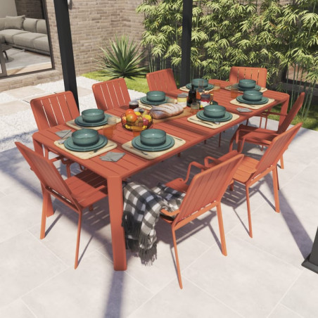 TABLE IDAHO RECT 8 personnes orange/cuivré - NATERIAL