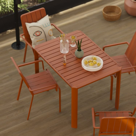 TABLE EXTENSIBLE IDAHO 6 personnes orange/cuivré- NATERIAL