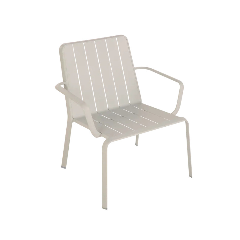 Chaise basse de jardin Idaho en aluminium beige - NATERIAL