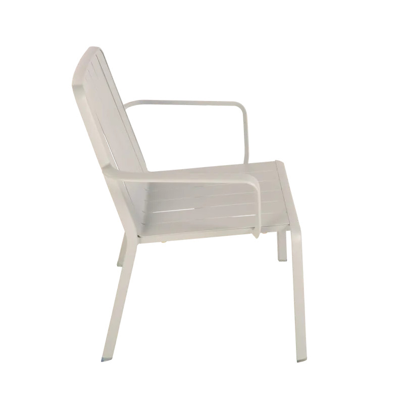 Chaise basse de jardin Idaho en aluminium beige - NATERIAL