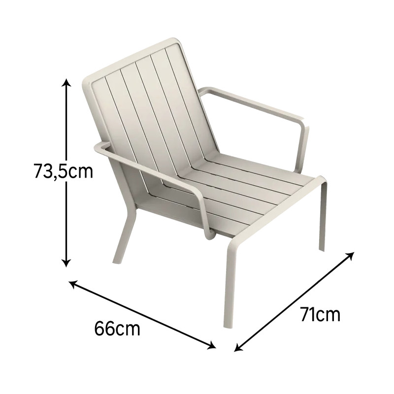 Chaise basse de jardin Idaho en aluminium beige - NATERIAL