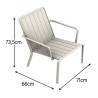 Chaise basse de jardin Idaho en aluminium beige - NATERIAL