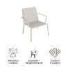 Chaise basse de jardin Idaho en aluminium beige - NATERIAL