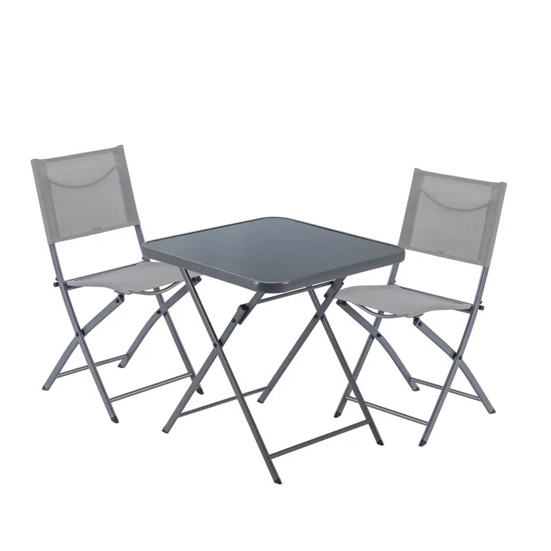 Chaise de jardin Emys en acier taupe - NATERIAL