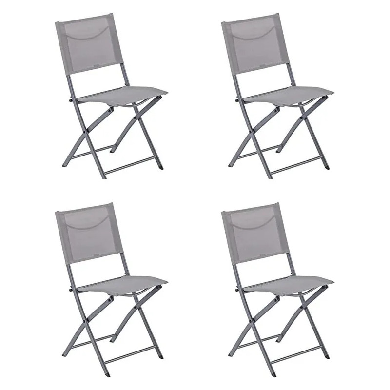 Chaise de jardin Emys en acier taupe - NATERIAL