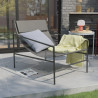 Fauteuil relax en acier et textilène gris Rio - NATERIAL