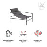Fauteuil relax en acier et textilène gris Rio - NATERIAL