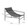 Fauteuil relax en acier et textilène gris Rio - NATERIAL