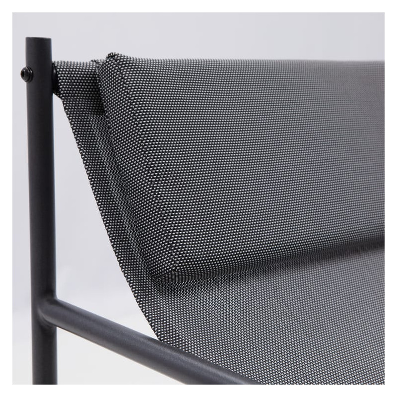 Fauteuil relax en acier et textilène gris Rio - NATERIAL