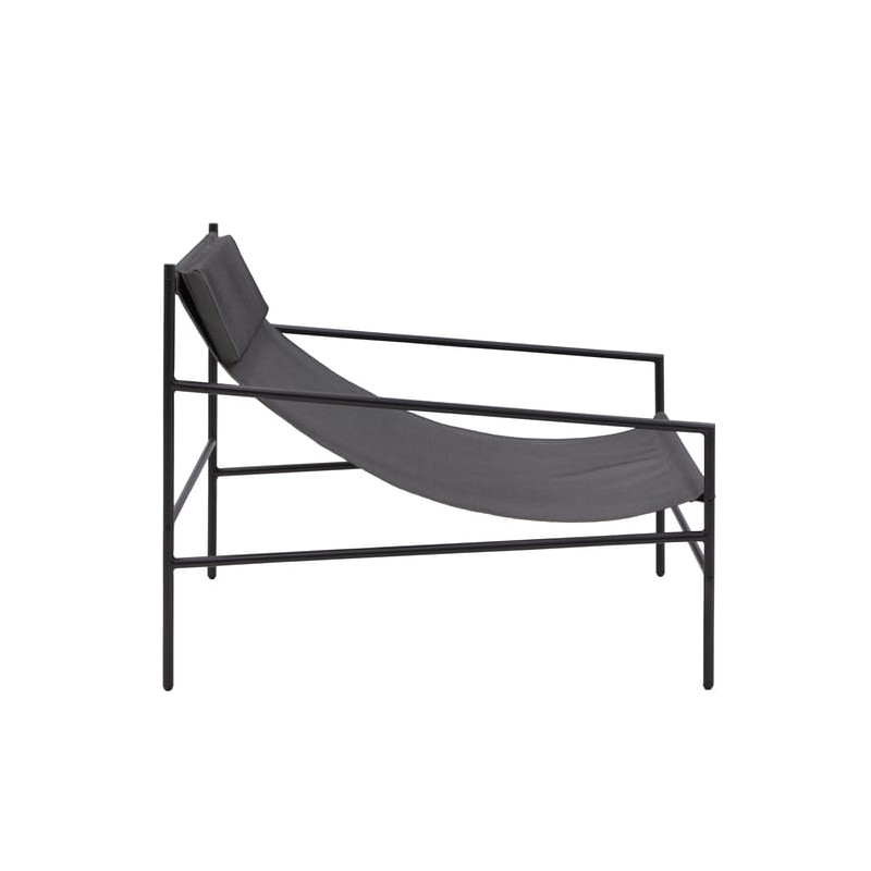 Fauteuil relax en acier et textilène gris Rio - NATERIAL