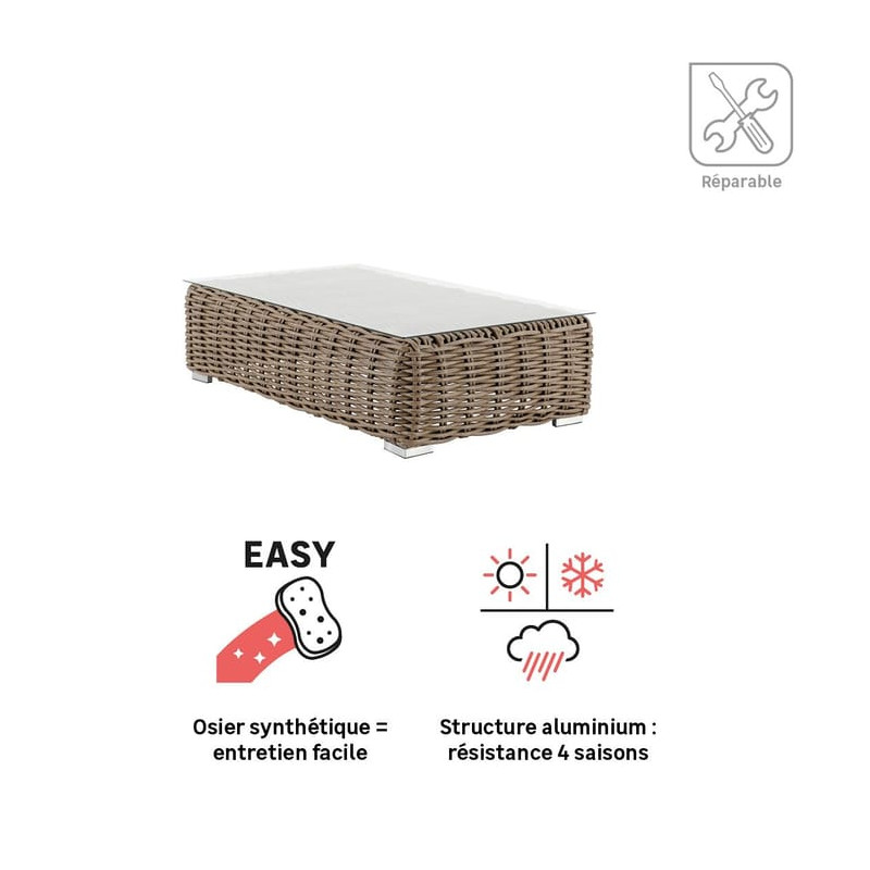 Table basse en aluminium et résine tressée Ayamo NATERIAL