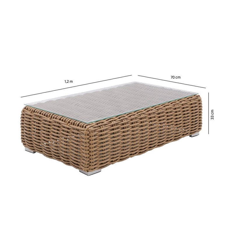 Table basse en aluminium et résine tressée Ayamo NATERIAL