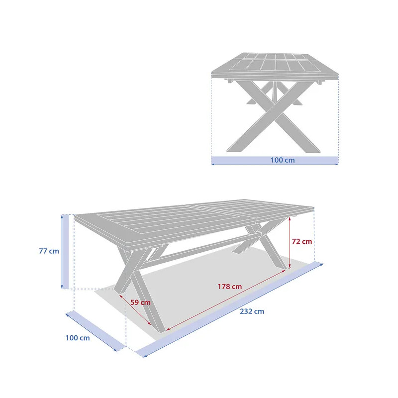 Table de jardin extensible "Xenia" 12 places en acacia - Hespéride