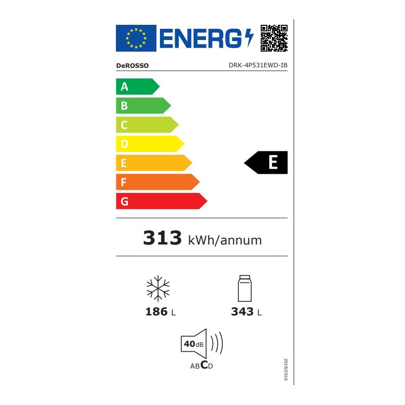 Réfrigérateur muli-portes No Frost 529L Noir - DEROSSO - DRK-4P531EWD-IB