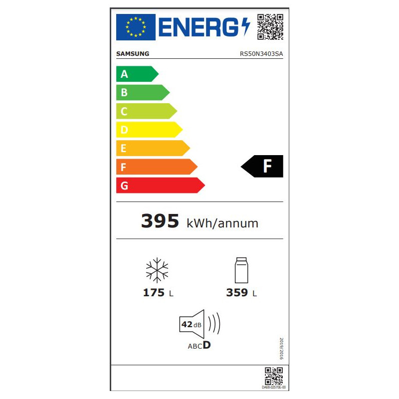 Réfrigérateur Side by Side 501L SAMSUNG - RS50N3403SA/EF