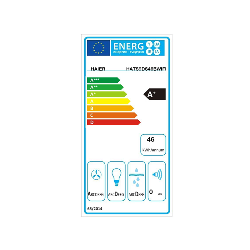 Hotte décorative murale I-Link 90cm 571 m³/h noir - HAIER - HATS9DS46BWIFI