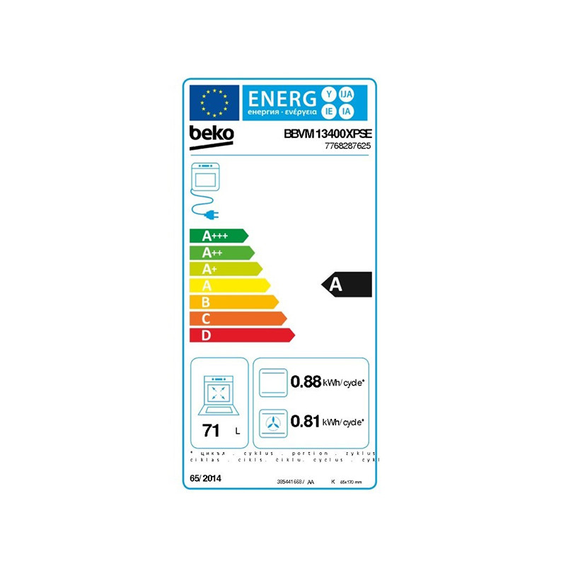 Four encastrable Multifonction pyrolyse 71L Inox - BEKO - BBVM13400XPSE