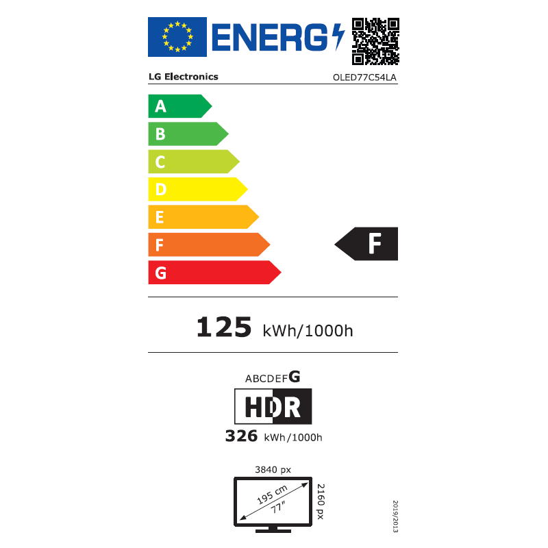 TV - OLED - LG - 195 cm - 4K - 120Hz - Smart TV - Processeur α9 AI 4K Gen8 - OLED77C54LA-AEU