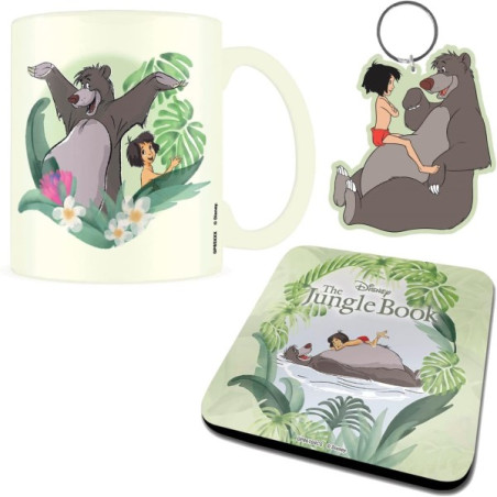 Coffret cadeau Le Livre de la Jungle : tasse, sous-verre et porte-clés - AR02031
