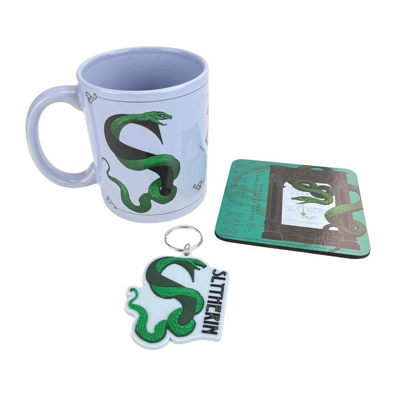 Coffret cadeau Harry Potter Serpentard : tasse, sous-verre et porte-clés - AR02030